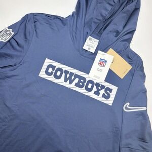Nike Dallas Cowboys Dri Fit Hoodie Mens Small NFL On Field Apparel Blue NWT